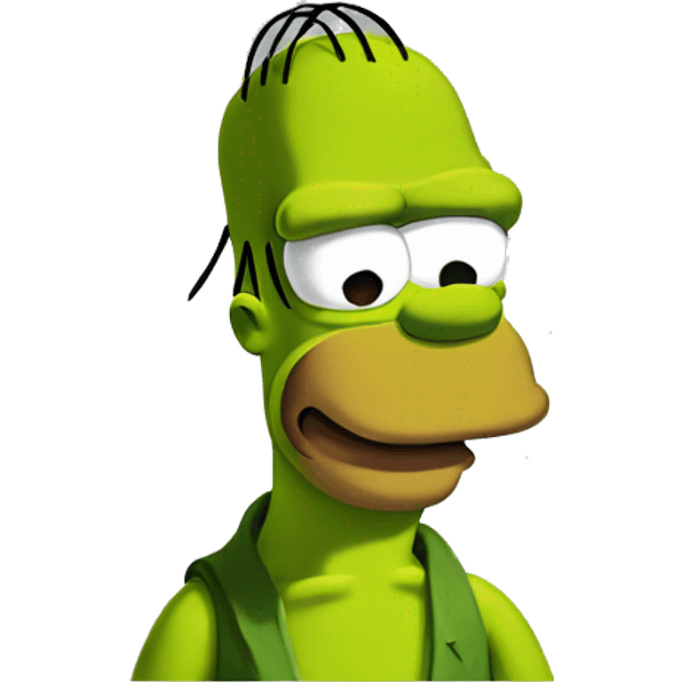 homer simpson as kermit the frog emoji