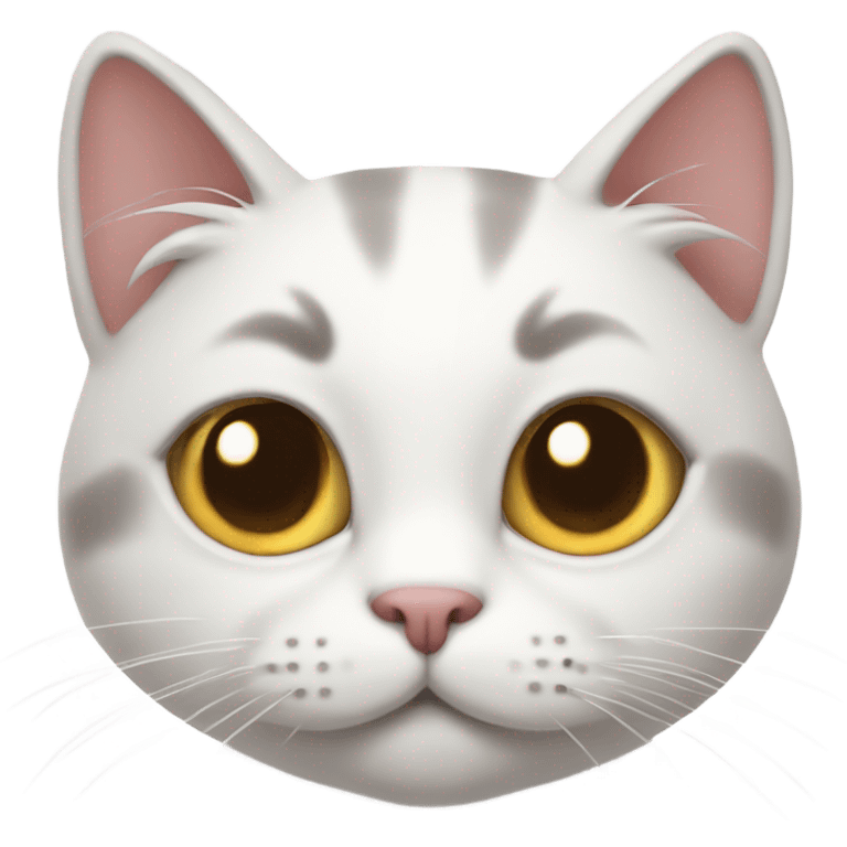 blushing cat white emoji