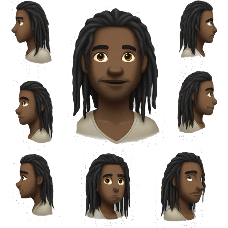 Half wolf half man black guy with dreads emoji