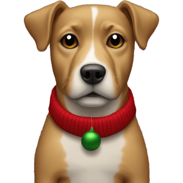 Dog with Christmas sweater  emoji