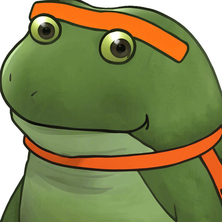 bufo with a turtle shell and an orange headband emoji