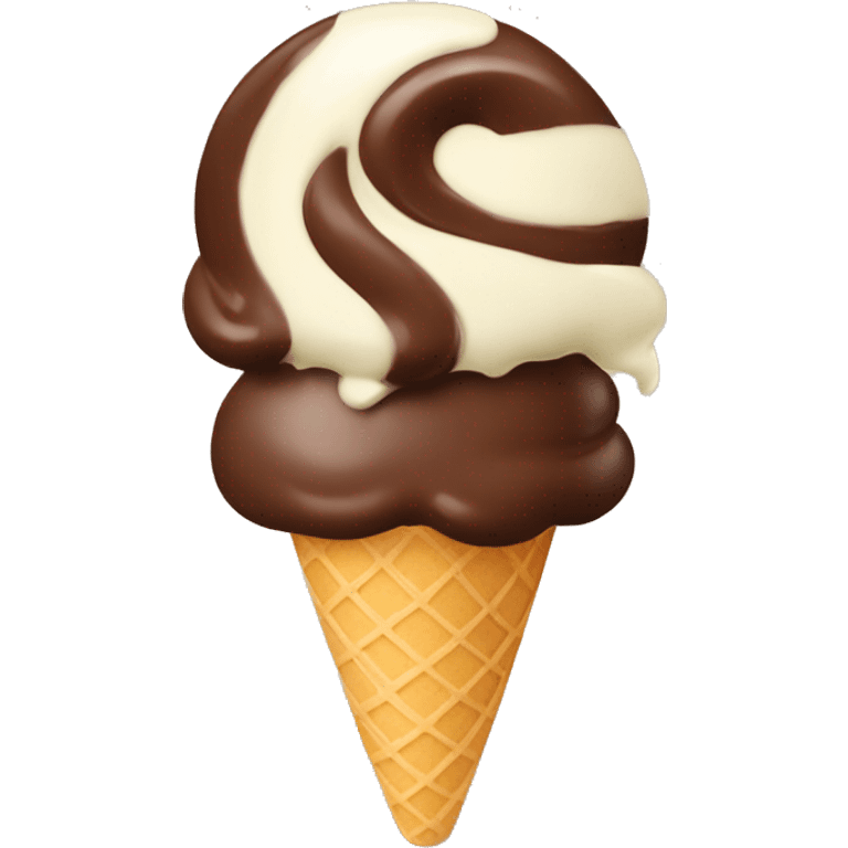 Chocolate and vanillla ice cream swirl emoji