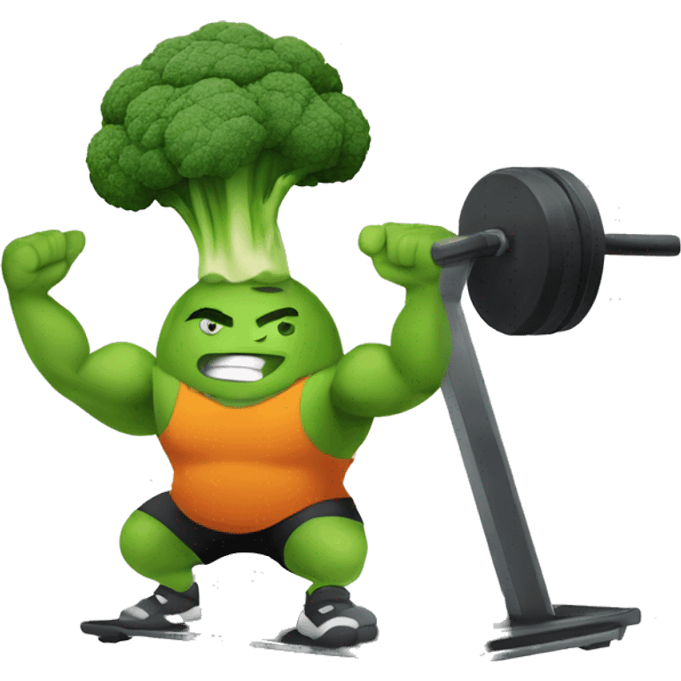 strong broccoli exercising in the gym emoji