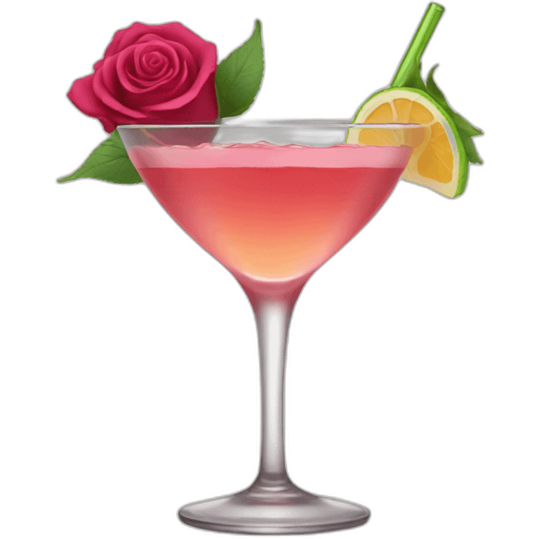 cocktail rose emoji