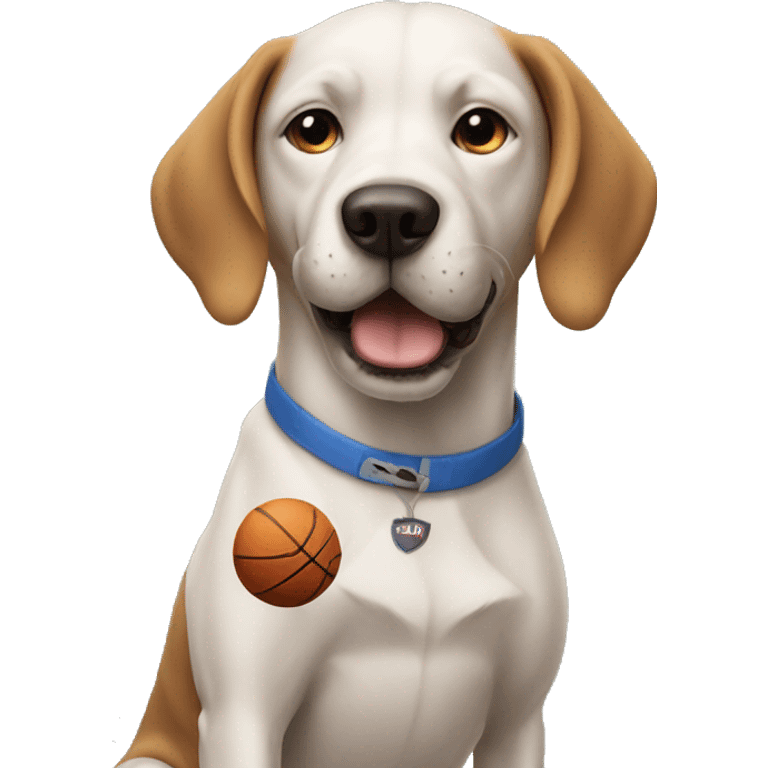 Dog playing basketball emoji