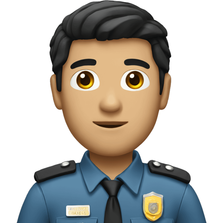 Security man black hair emoji