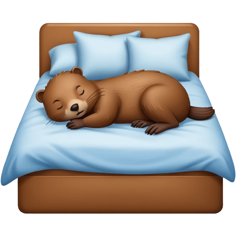 Beaver sleeping in bed emoji