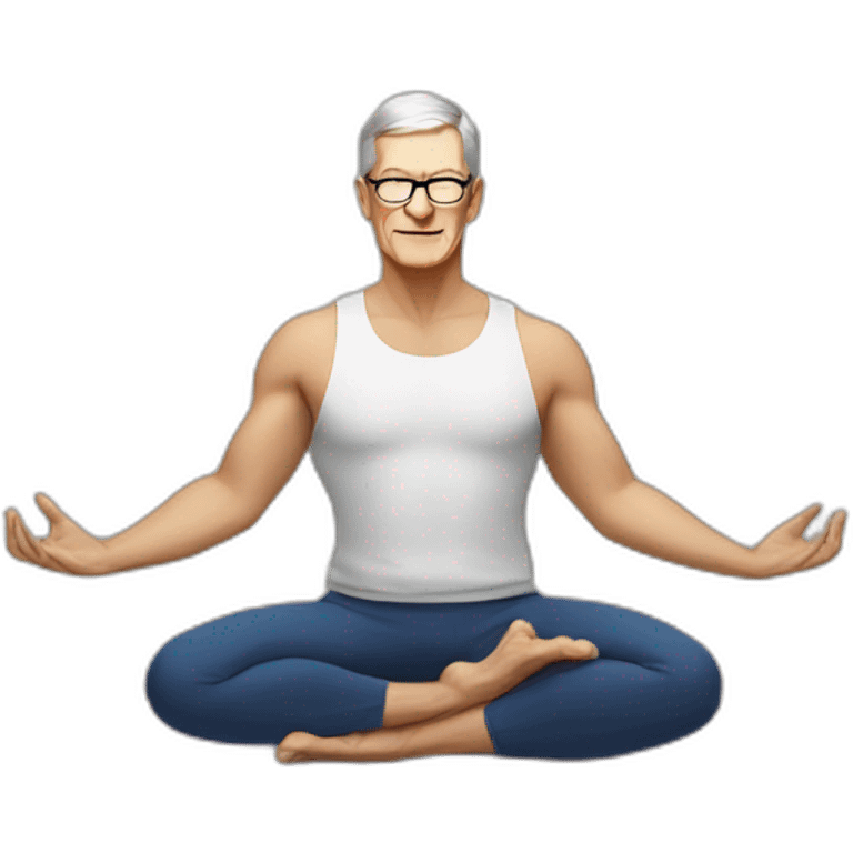 tim cook doing yoga emoji