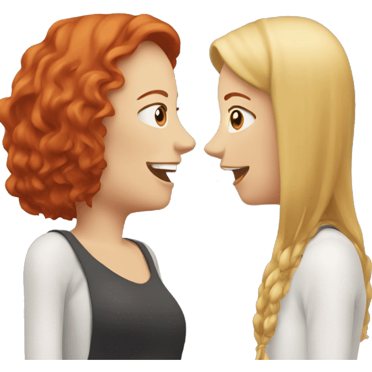 Red head gossiping with blonde friend emoji