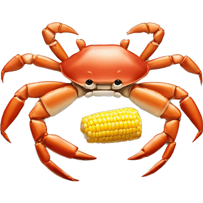 Boiled crab legs and corn and potatoes on a plate  emoji