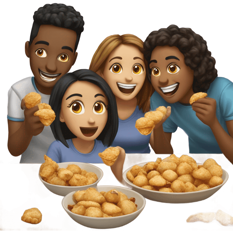 friends eating gol gappay emoji