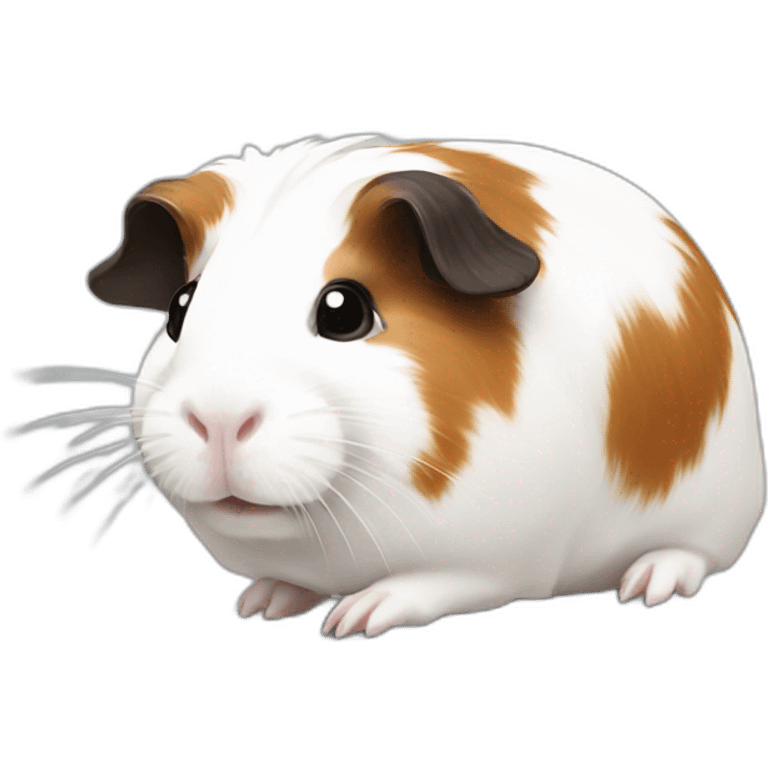 White Guinea pig with black and brown spots emoji