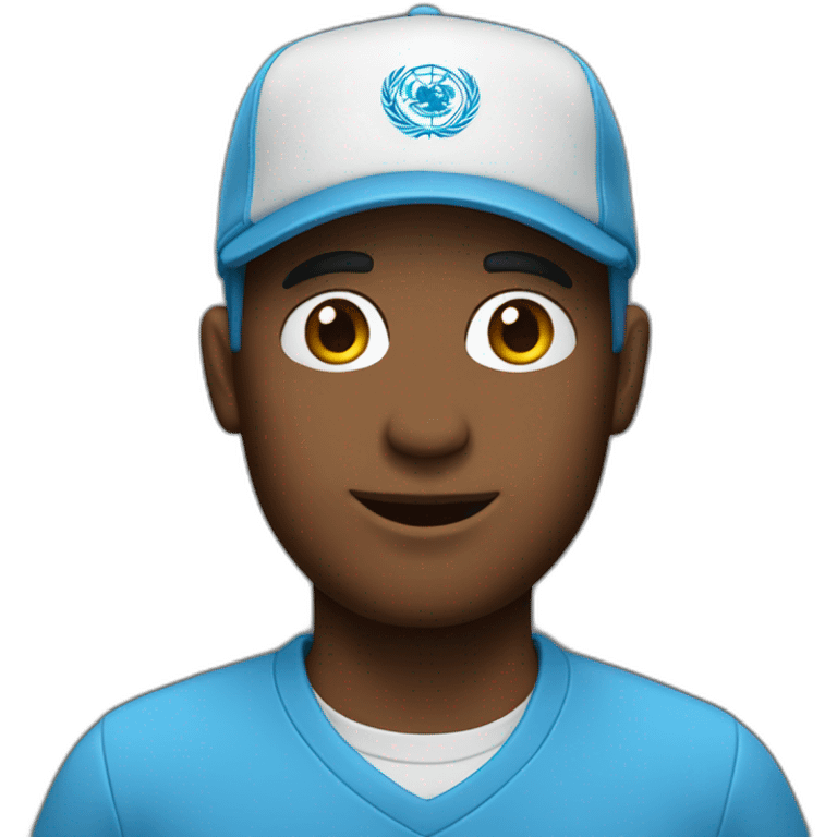 un homme avec une casquette emoji