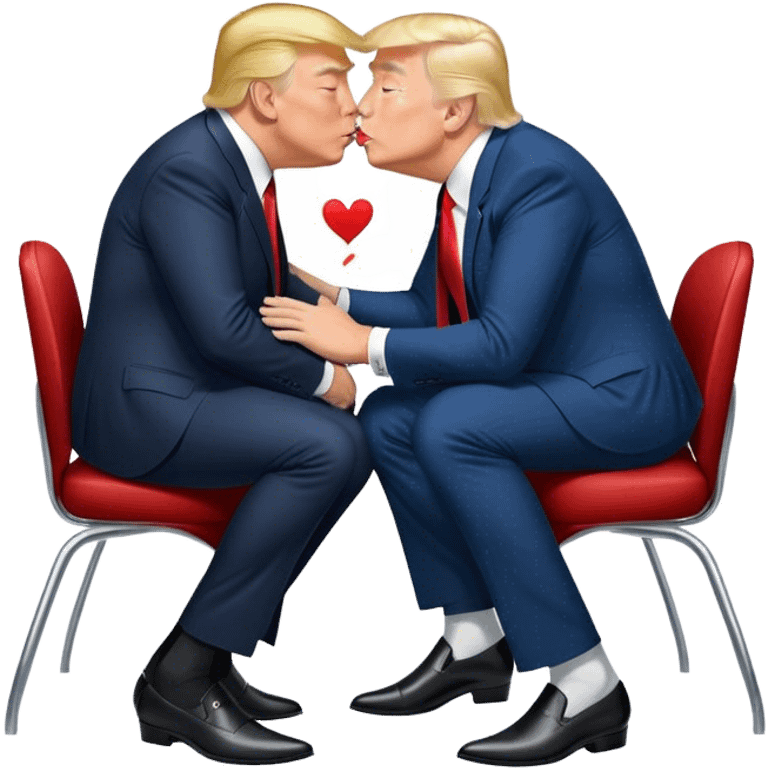 Donald trump kissing Elon musk’s feet emoji