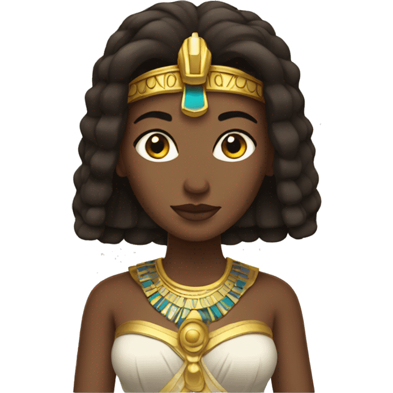 Cleopatra with long brown hair emoji