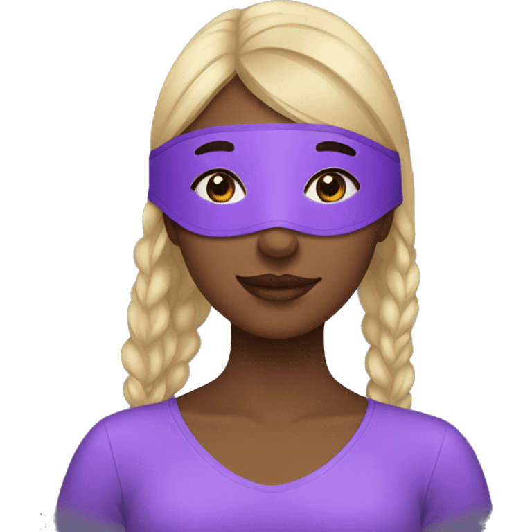 a girl doing purple kil mask emoji