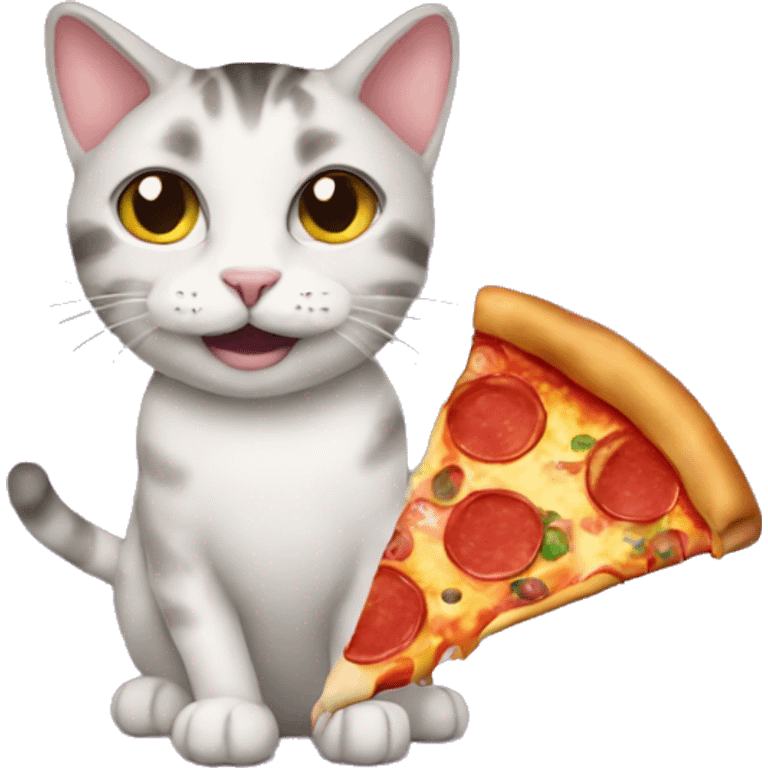 Cat with pizza emoji