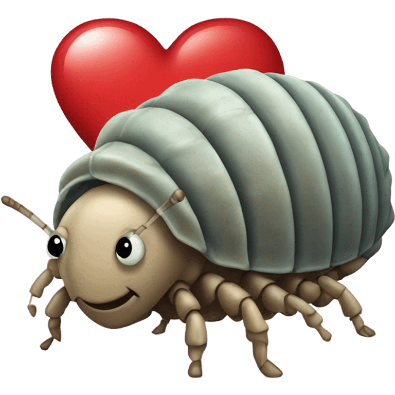 Isopod holding a heart emoji