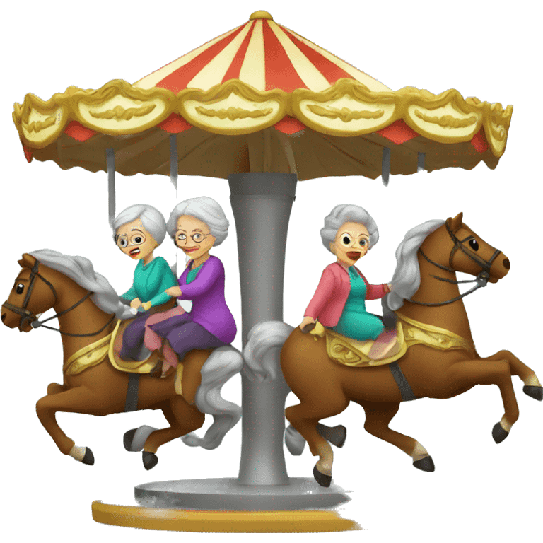 grannies on the carousel emoji