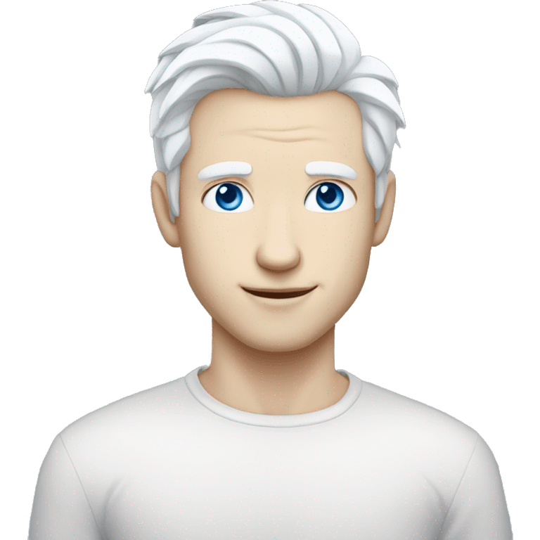 handsome pale man with blue eyes and white hair emoji