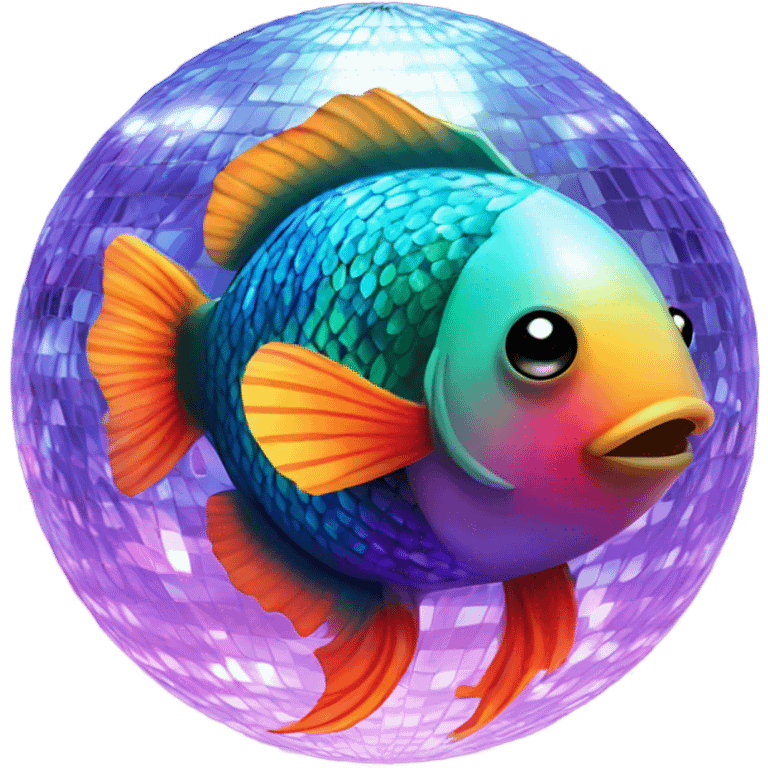 Fish with a disco ball emoji