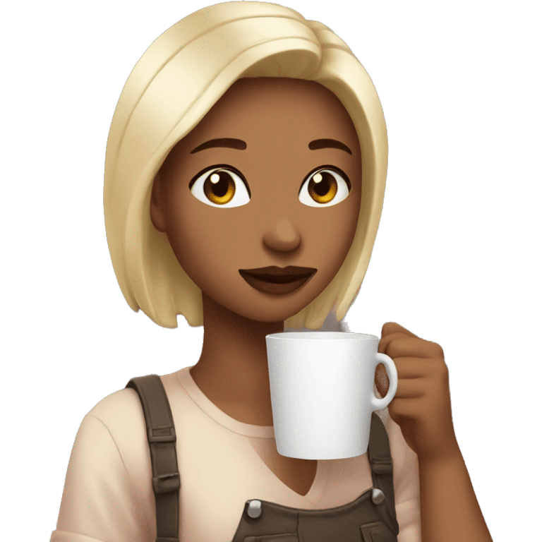 aesthetic girl drinking coffee emoji