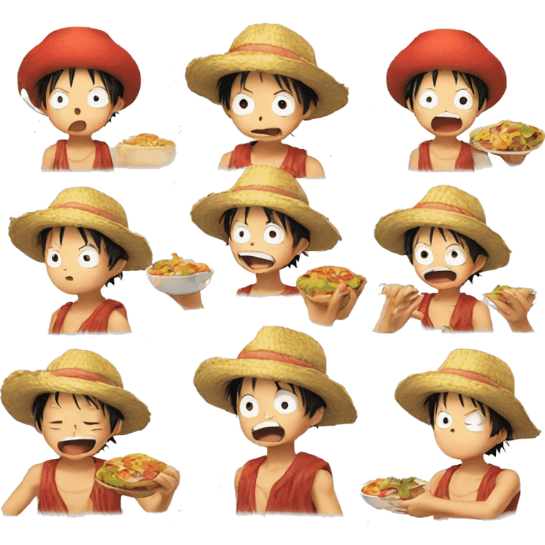 Luffy eat méat emoji