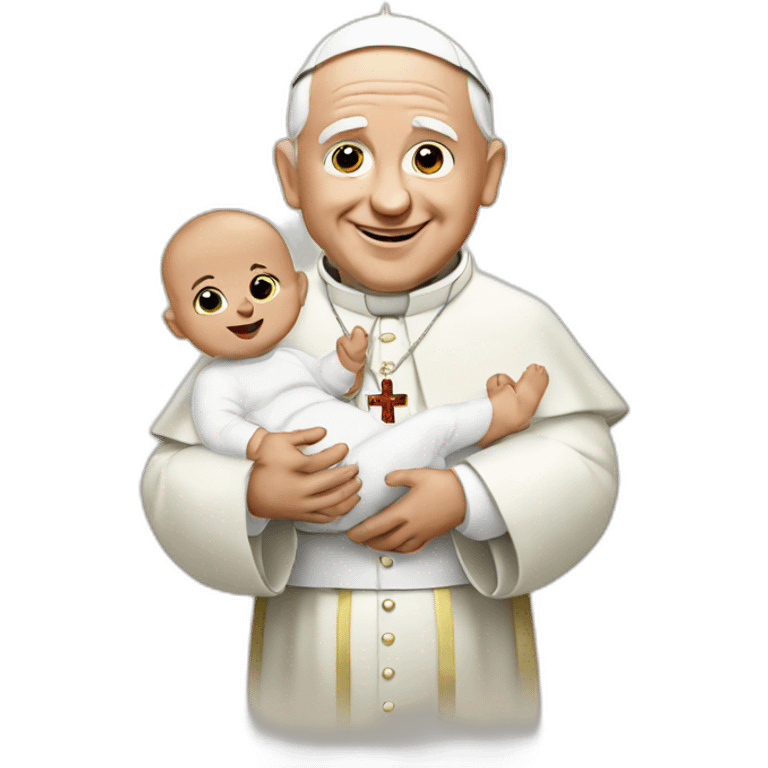 The pope with a baby emoji