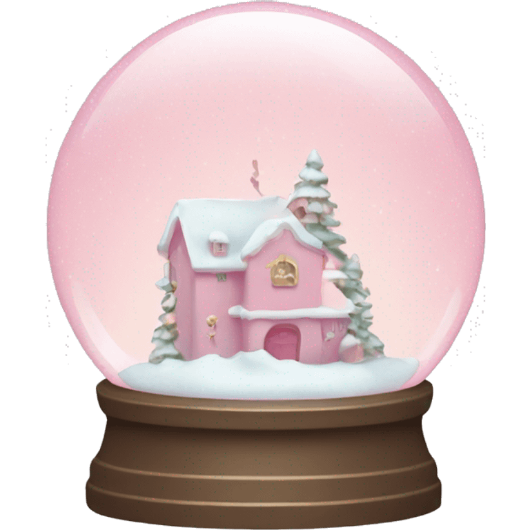 Pastel pink snow globe emoji