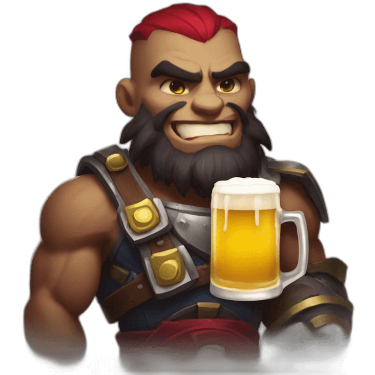 Sion from League of Legends with a beer emoji