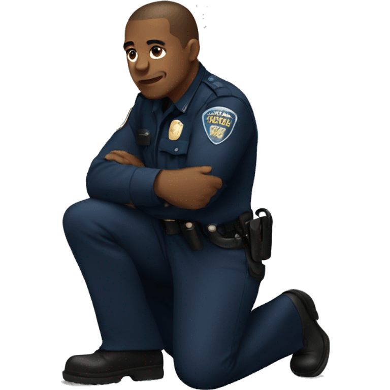 police officer kneeling on street emoji