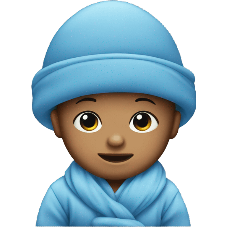 Newborn baby with blue hat emoji