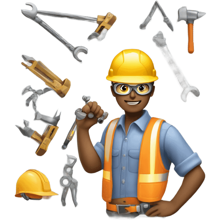  construction man doing metal framing  emoji