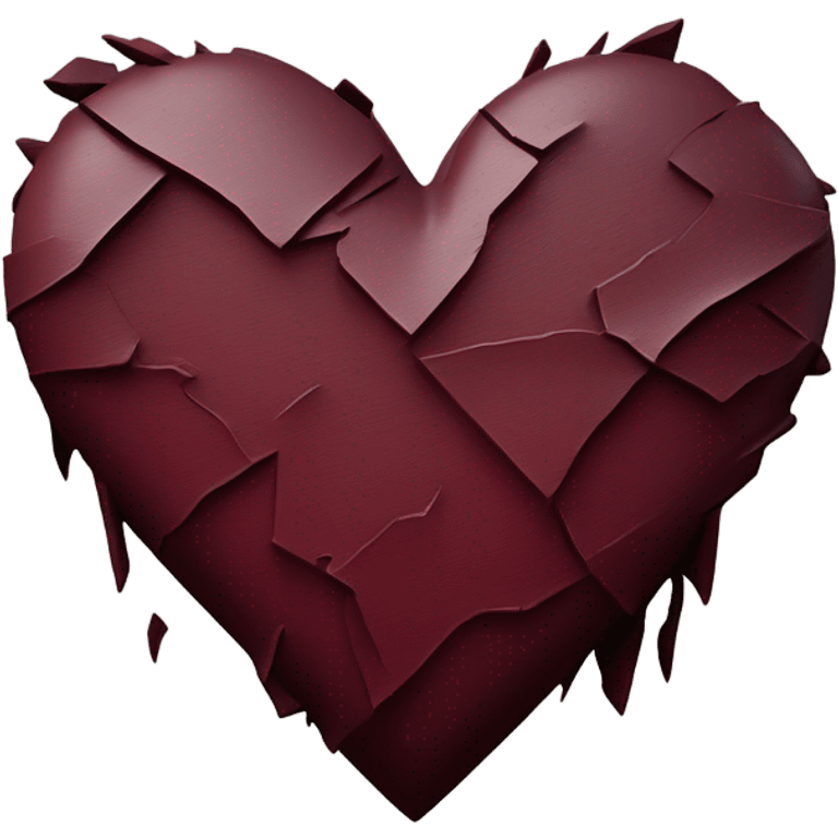 burgundy broken heart emoji