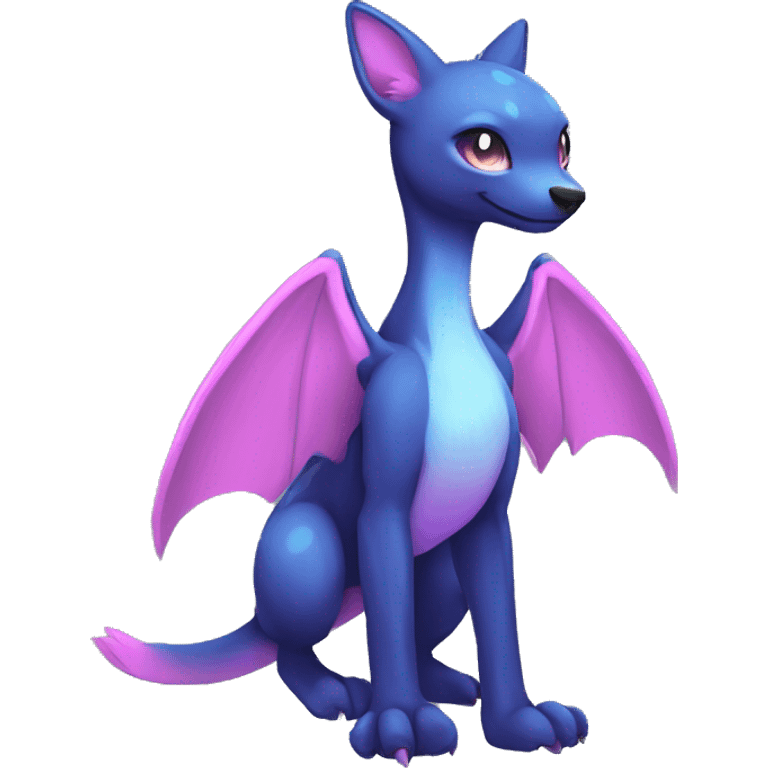 Cute cool black blue purple pink animal hybrid Fakemon full body emoji