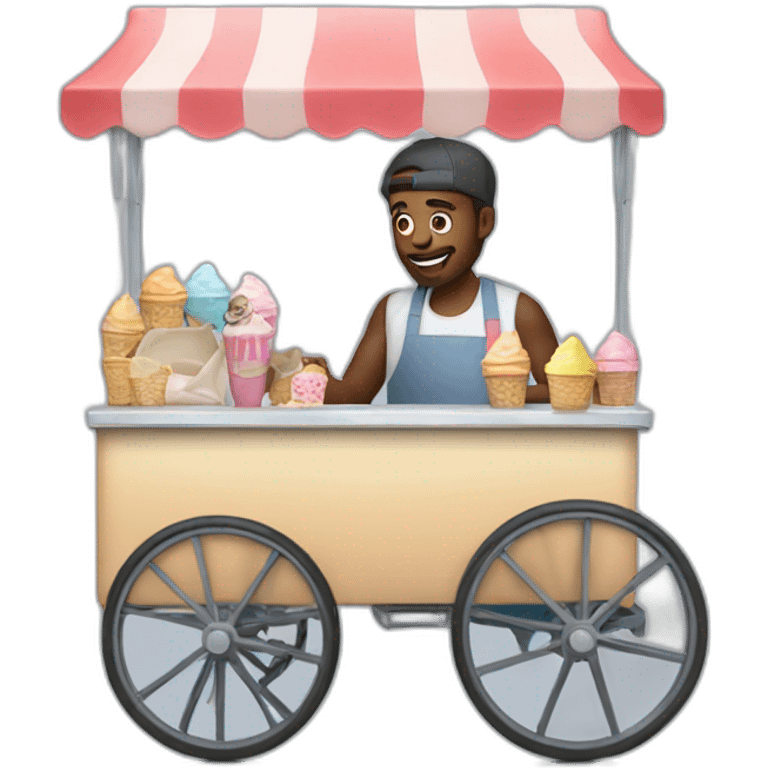 man selling ice cream cart emoji