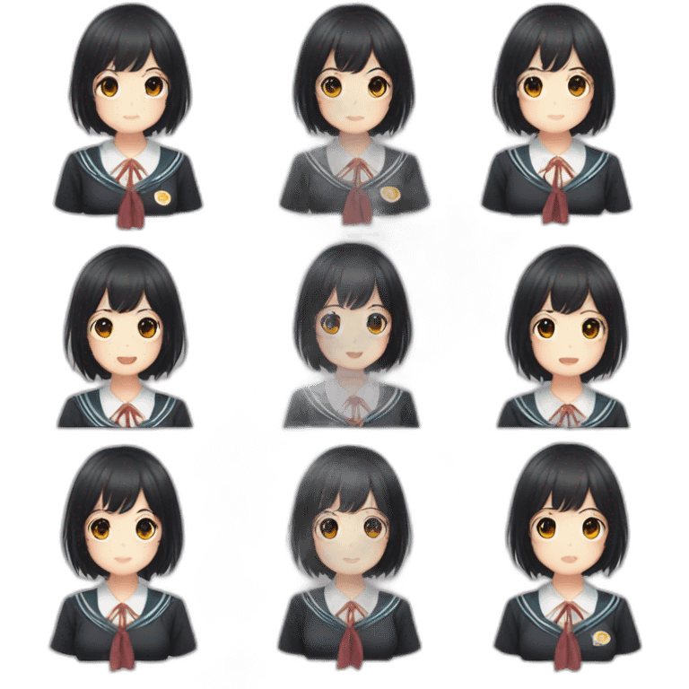 short-black-haired-Japanese-idol-girl-wearing-school-uniform emoji