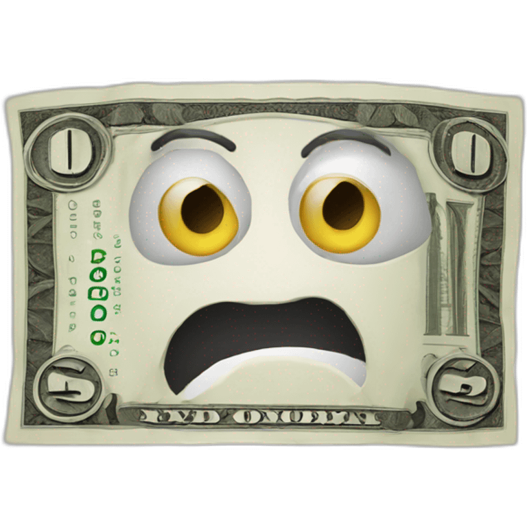 banknote with eyes and mouth mascot fiveish emoji