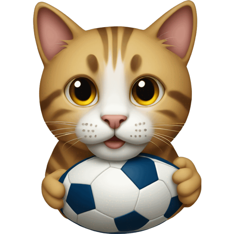 Cat with a football emoji