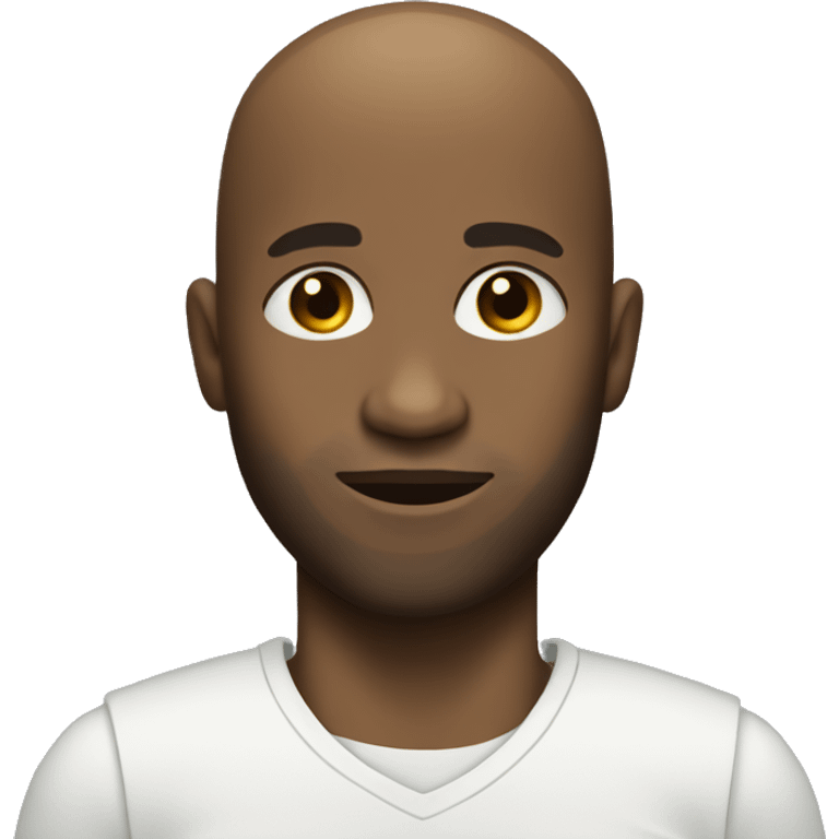 bald black man with short beard missing right leg emoji