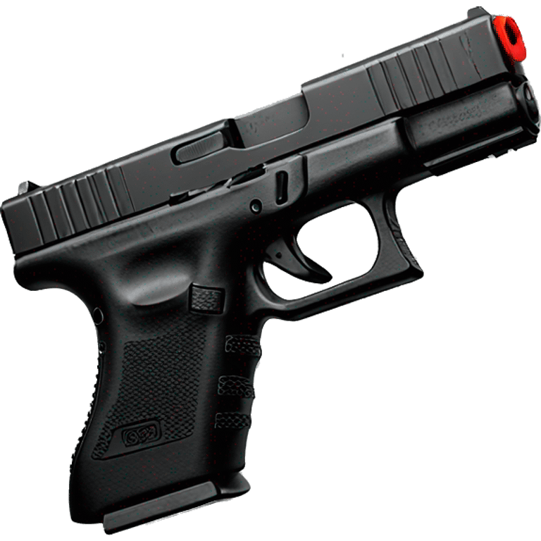 Glock with red dot emoji