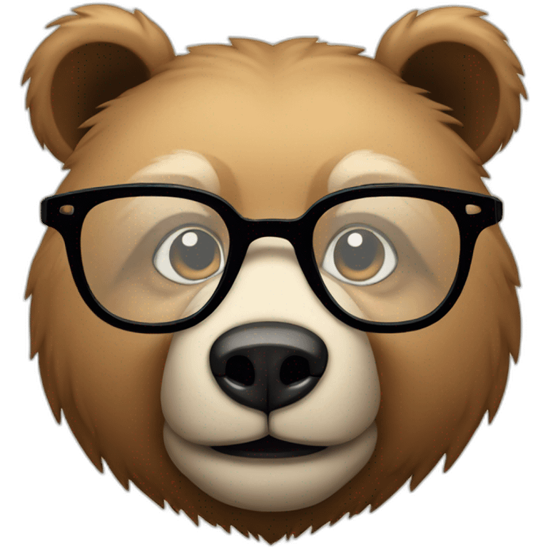 bear with glasses emoji