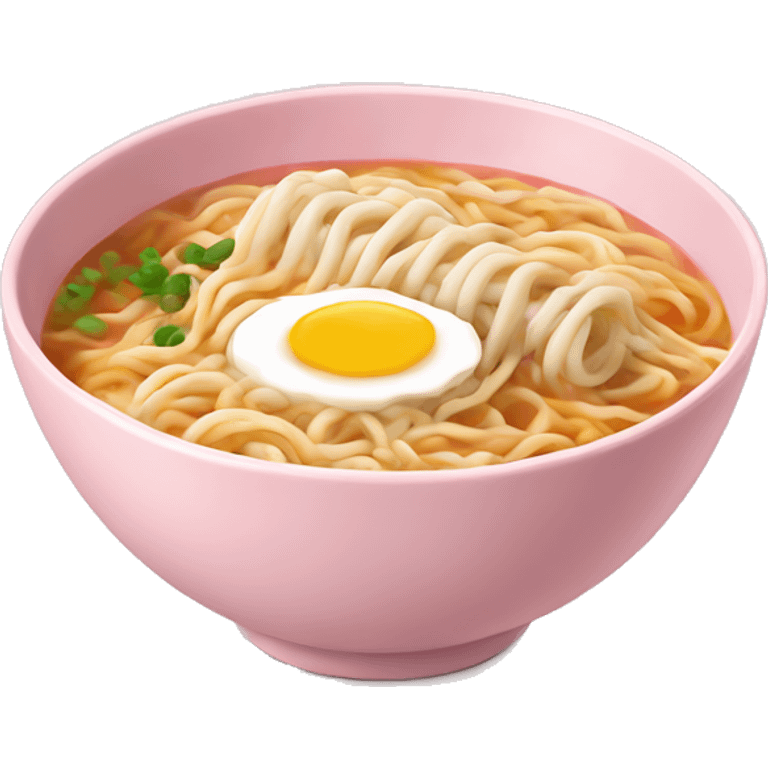 Ramen in a light pink bowl emoji