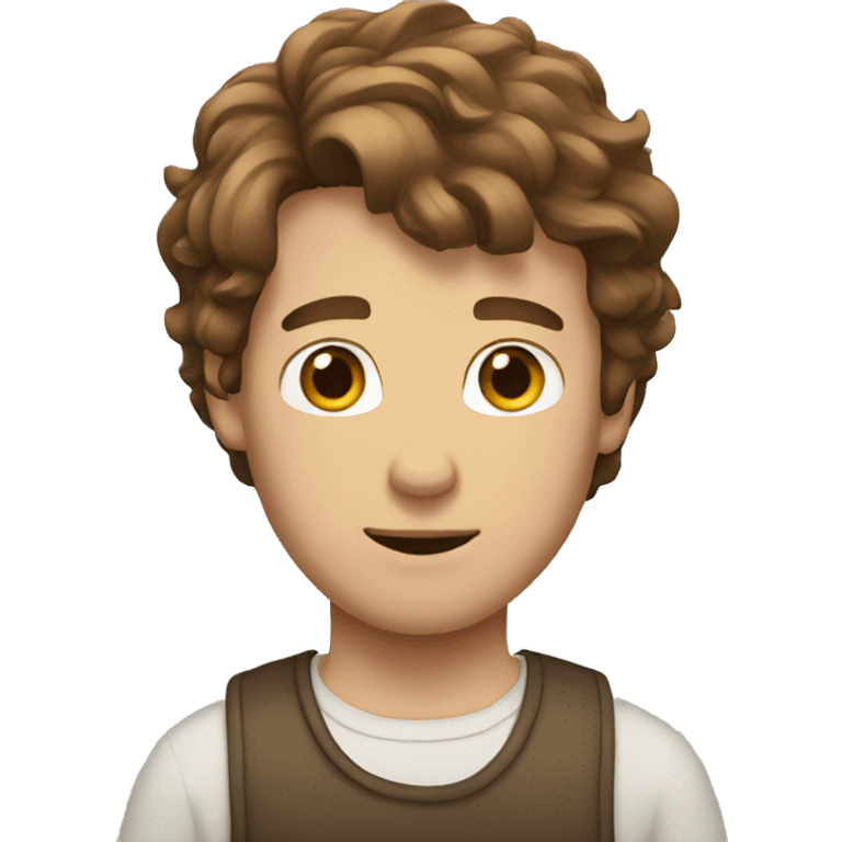 White dude brown hair emoji