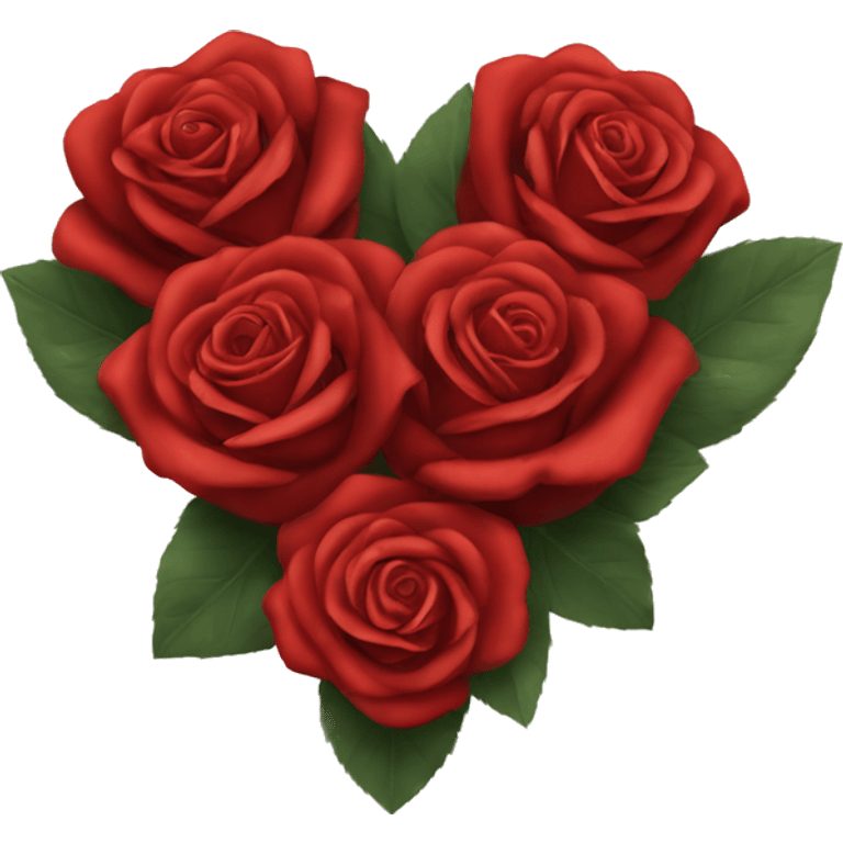 red roses in heart shape emoji