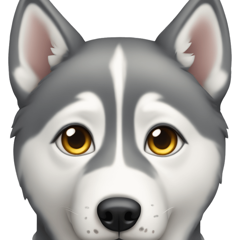 Gray husky dog with heterochromia emoji