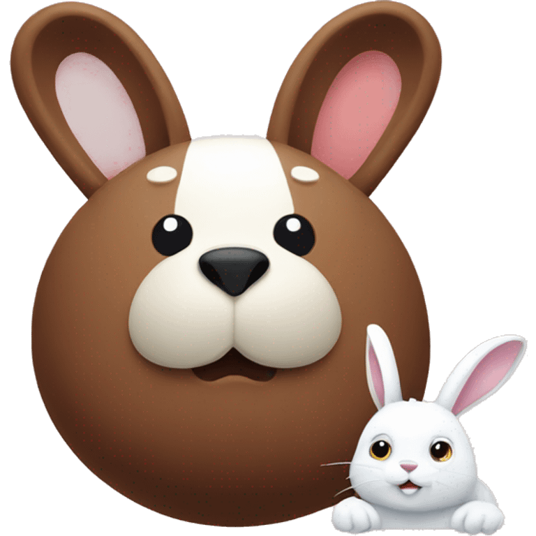 Brown bear and a white rabbit emoji