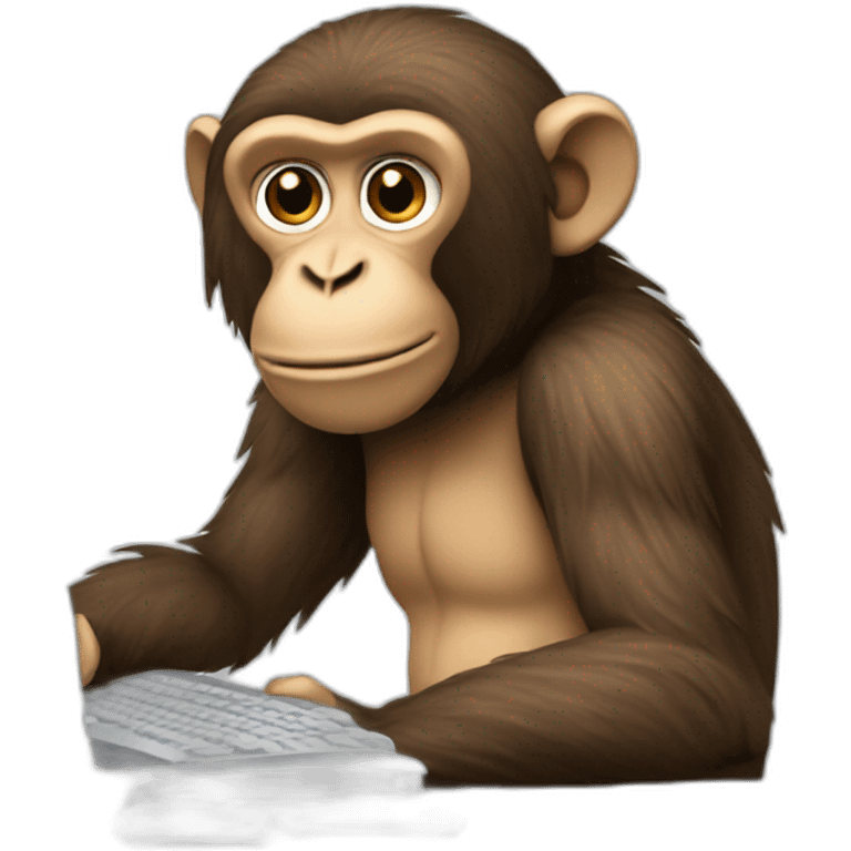 monkey at the computer emoji