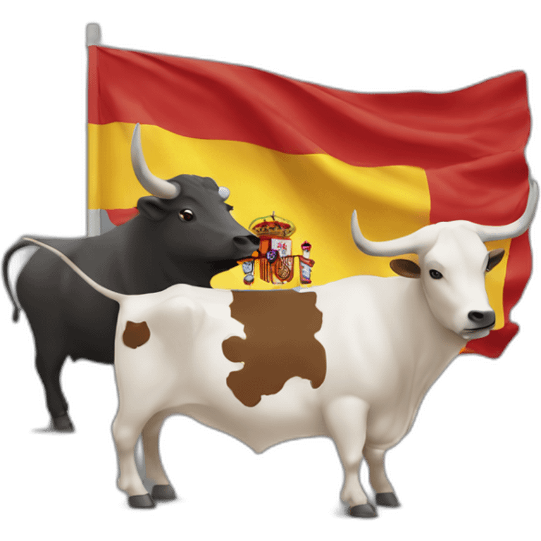 Spanish flag with condor and bull emoji