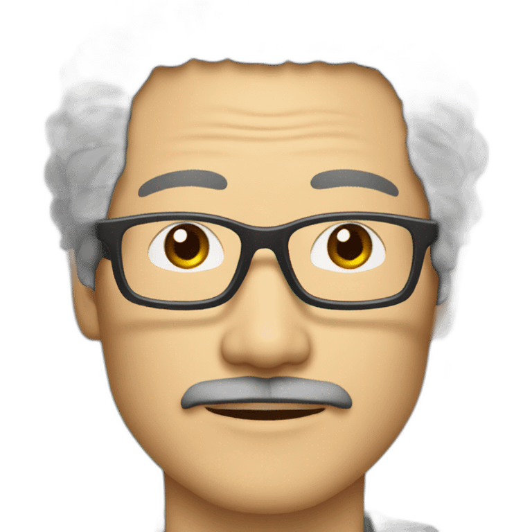 Middle-aged Japanese man with naturally permed glasses emoji